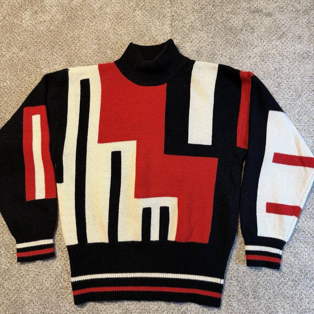 VTG I.B Diffusion Sport 89 Lambswool/Rabbit Reto Sweater Womens Small Hong Kong